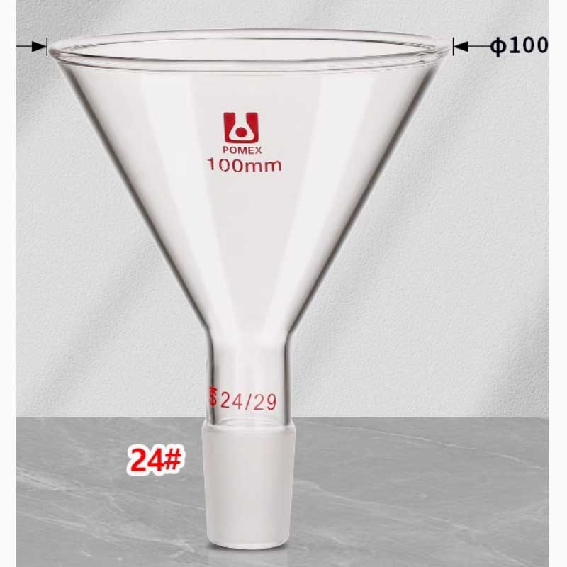 100mm(24/29) Transparent Glass Funnel with Standard Joint Chemistry Lab Supply