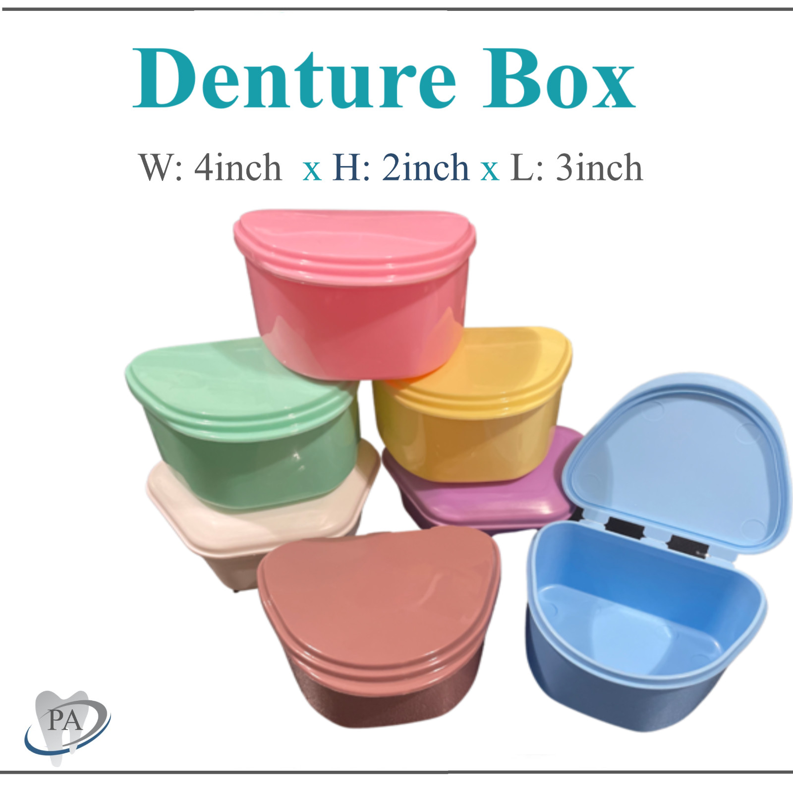 Dental Denture Box Retainer Box Carrier 4W x 2in x 2in Upto 200 Retainers/Case