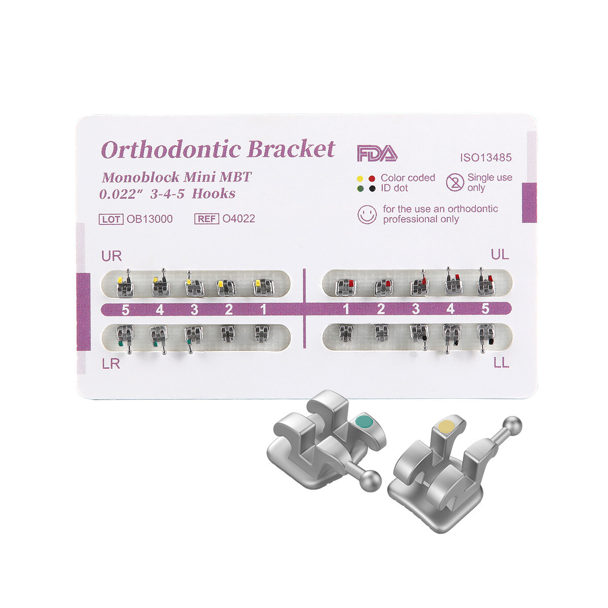 AZDENT Dental Orthodontic MIM Monoblock Brackets Braces Mini Roth/MBT Hooks 345