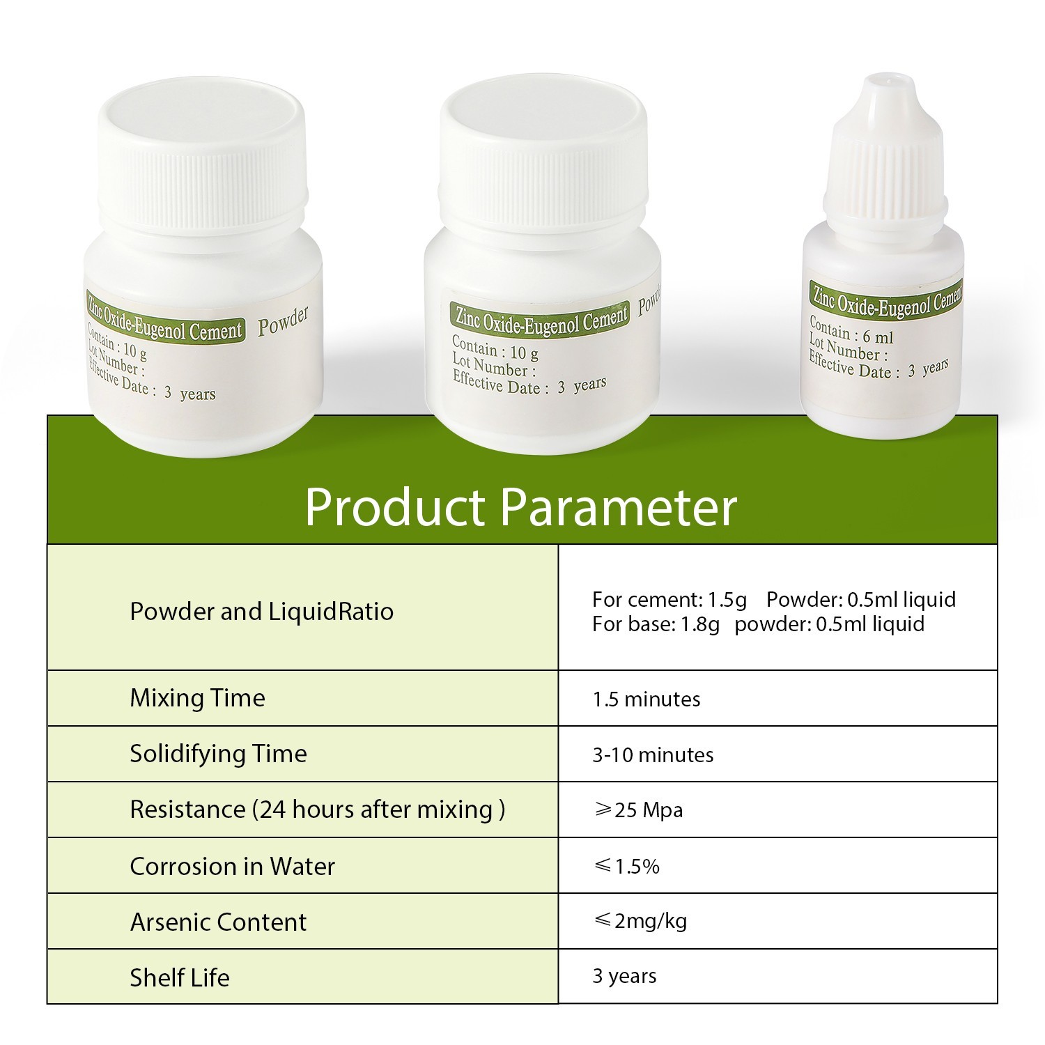 AZDENT Dental Zinc Oxide Eugenol Cement Kit For Temporary Crowns&Bridges Filling