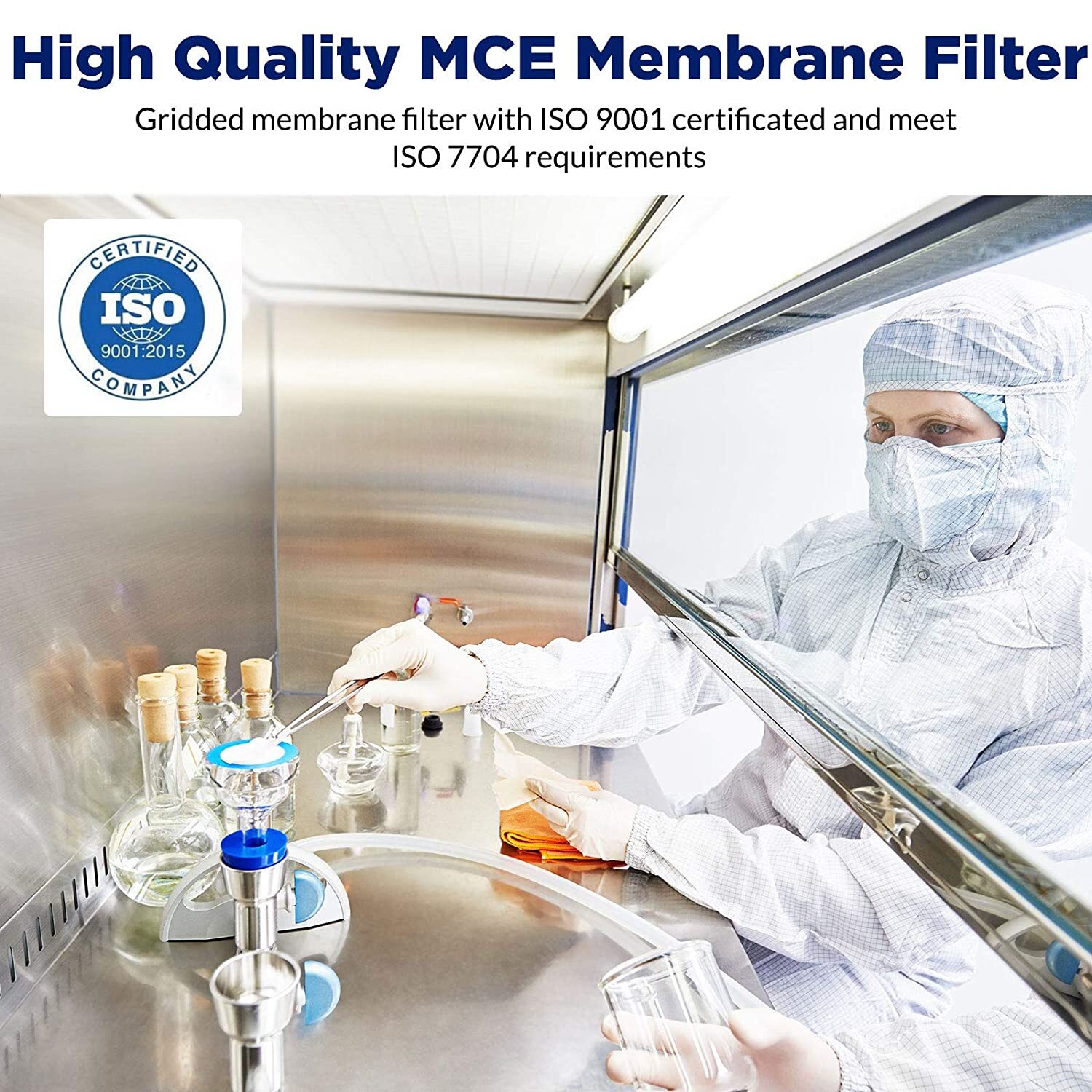 Mixed Cellulose Ester MCE Membrane Filter Grid,Hydrophobic 0.45µm 47mm,6000pcs