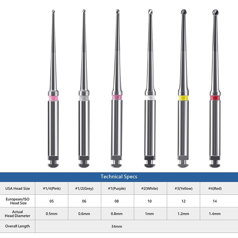 Dental Long Neck Microscope Endo Tungsten Carbide Bur RA2.35mm 31mm / 34mm