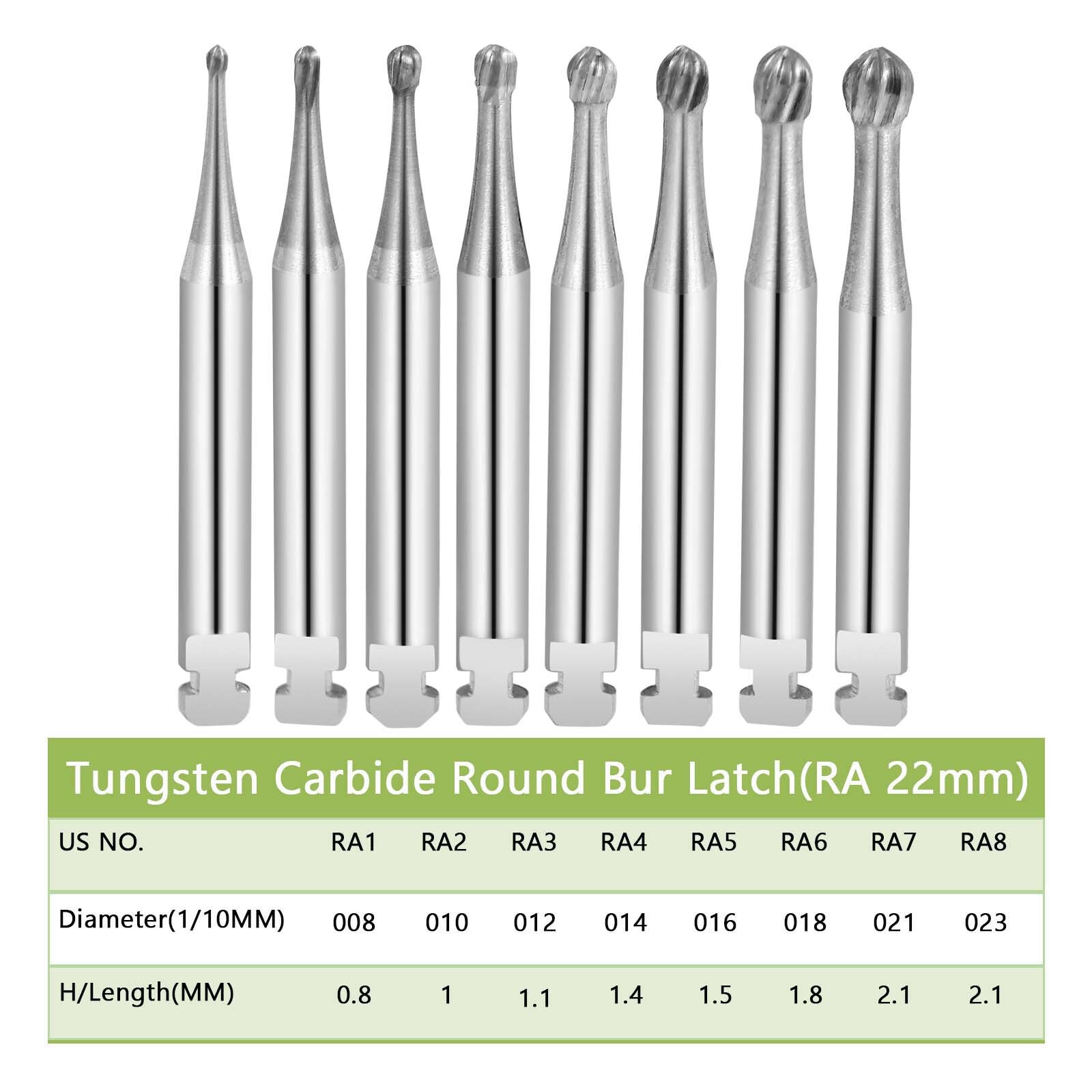 RA1-RA8 Dental Tungsten Steel Carbide Burs for Low-Speed Contra Angle Handpieces
