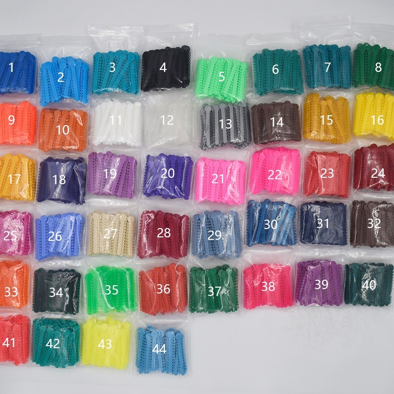 1Pack/1040Pcs Dental Ligature Ties Orthodontic Elastic Rubber Bands 44 Colors