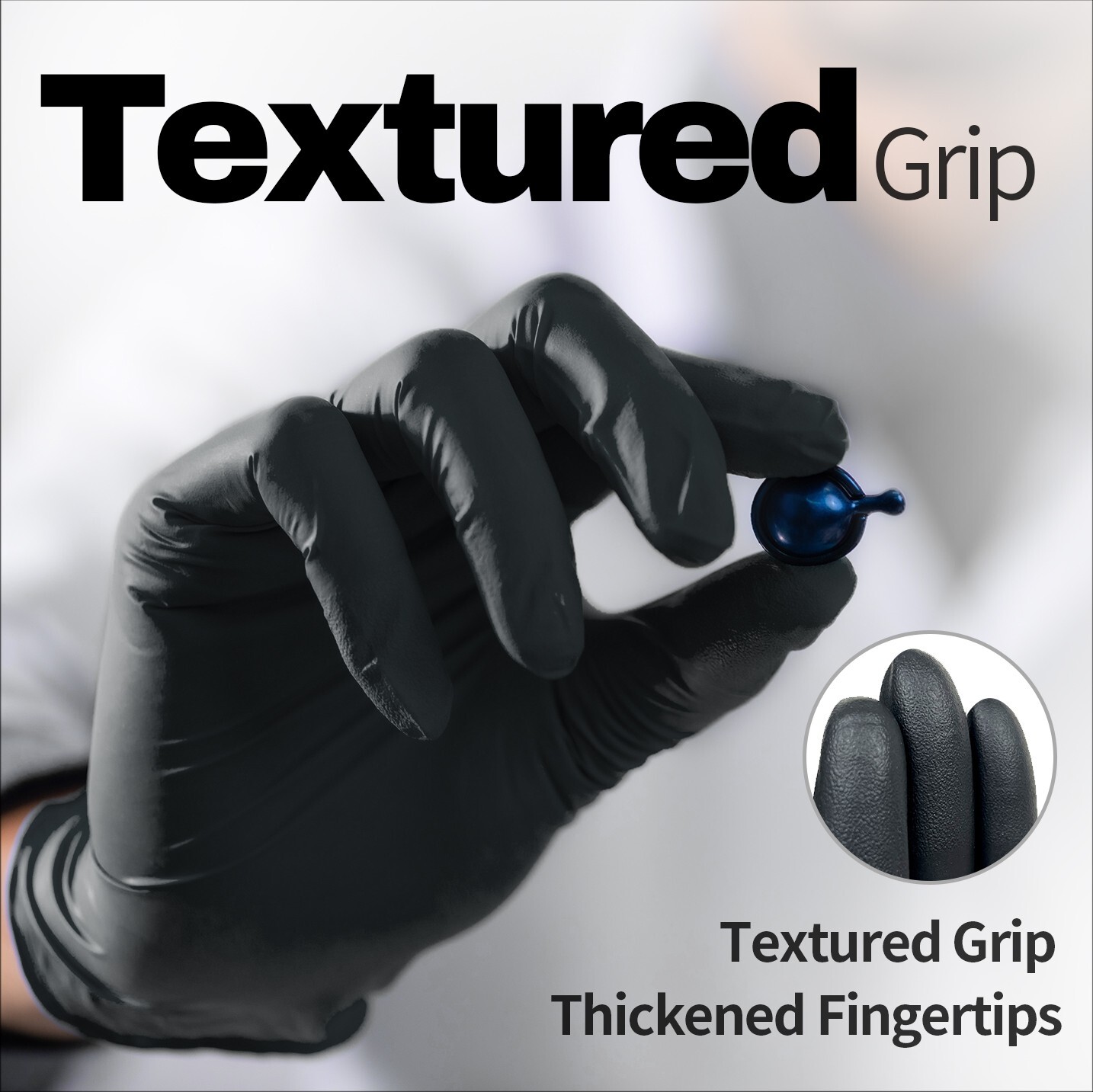 Disposable Nitrile Exam Gloves, 5 Mil Black, Powder-Free Heavy Duty Clean Glove