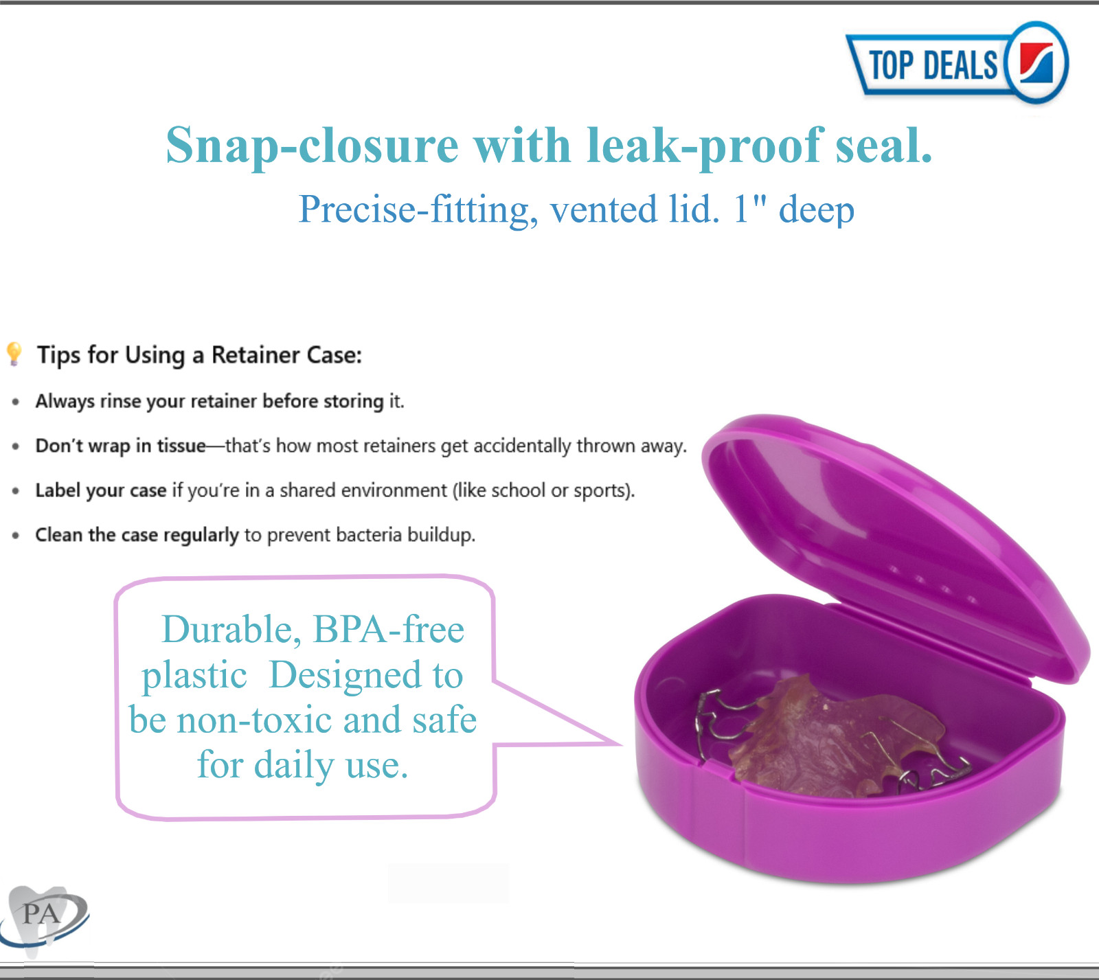 Dental Retainer Box Mouthguards, retainers, Bleaching trays & Splints 1 – 200/Cs