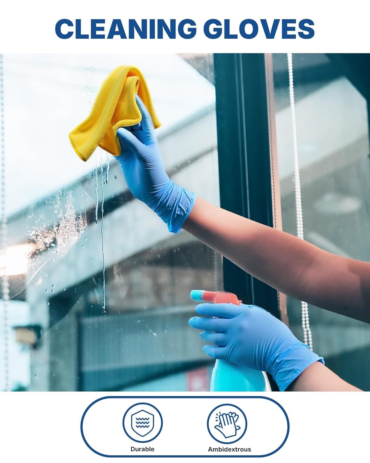 (700) Schneider Blue Vinyl Synthetic Exam Gloves 4 Mil Medical Grade Disposable