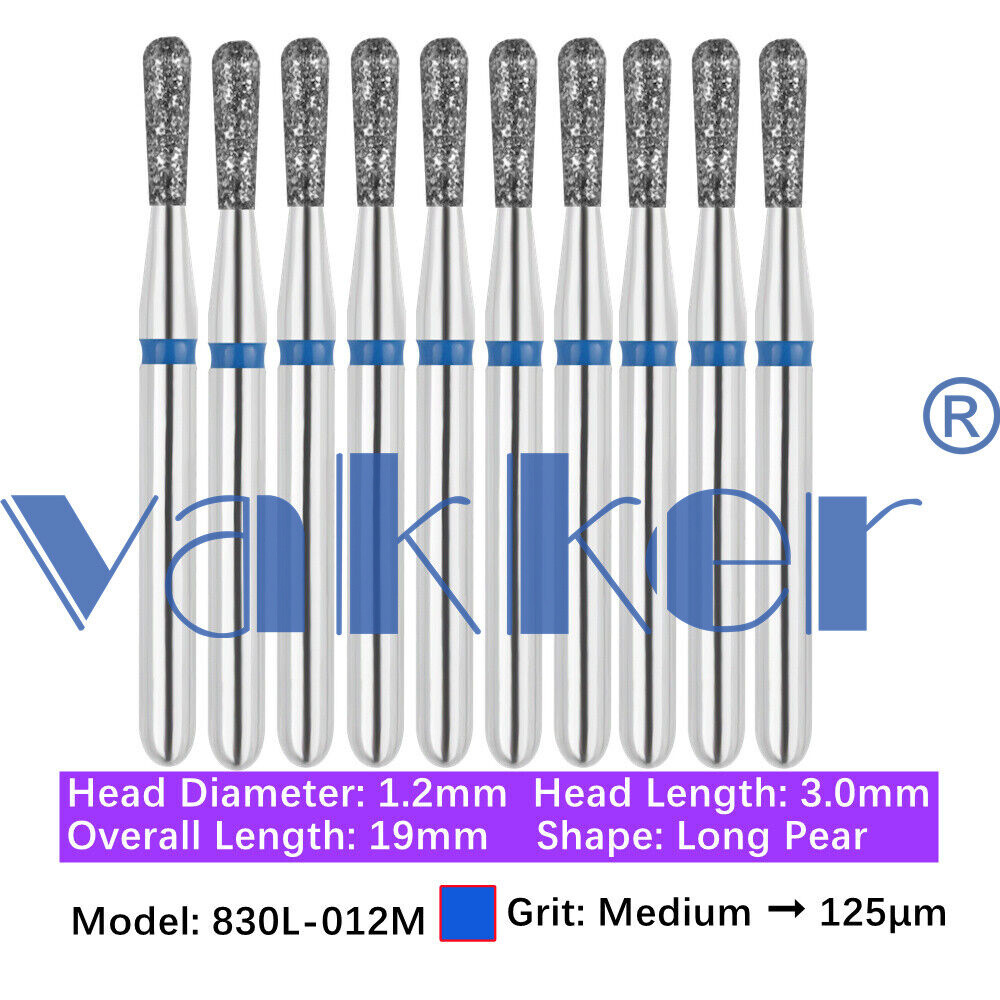 10pc Diamond Burs Shape Barrel Wheel Pear Fine Medium Coarse