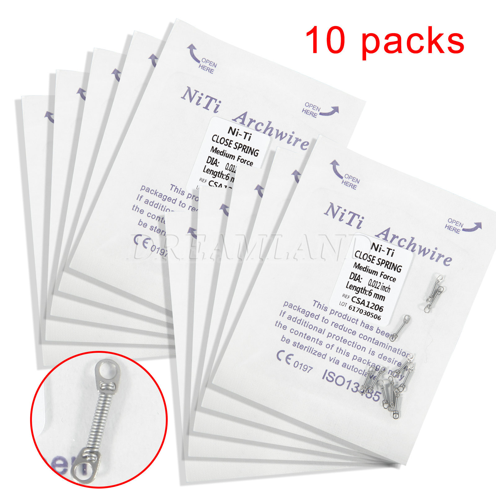 Ortodoncia sale Niti Resorte helicoidal cerrado de alta resistencia 10pcs/Pack