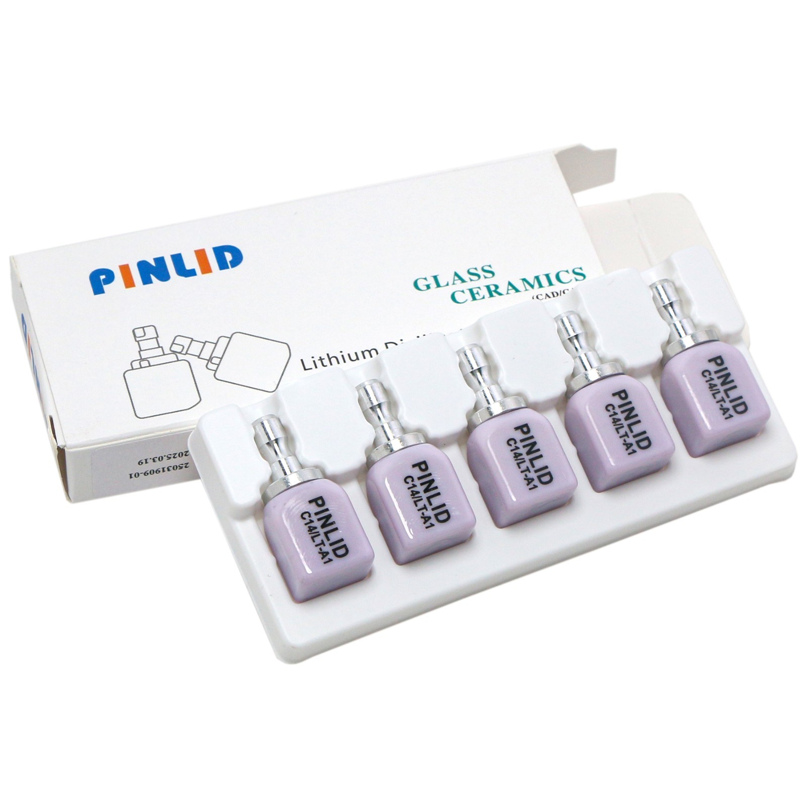 C14LT CEREC Dental Emax Glass Ceramic Blocks Lithium Disilicate CAD/CAM 5Pcs/Box