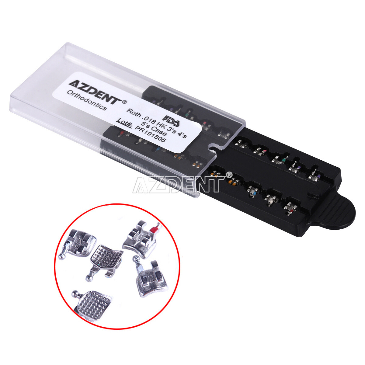 AZDENT Dental Orthodontic Monoblock MIM Bracket Braces Mini Roth/ MBT 018/ 022
