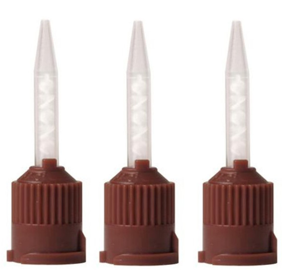 2 X Dental Brown Short Temporary Cement HP Mixing Tips Impression (25/Pack)