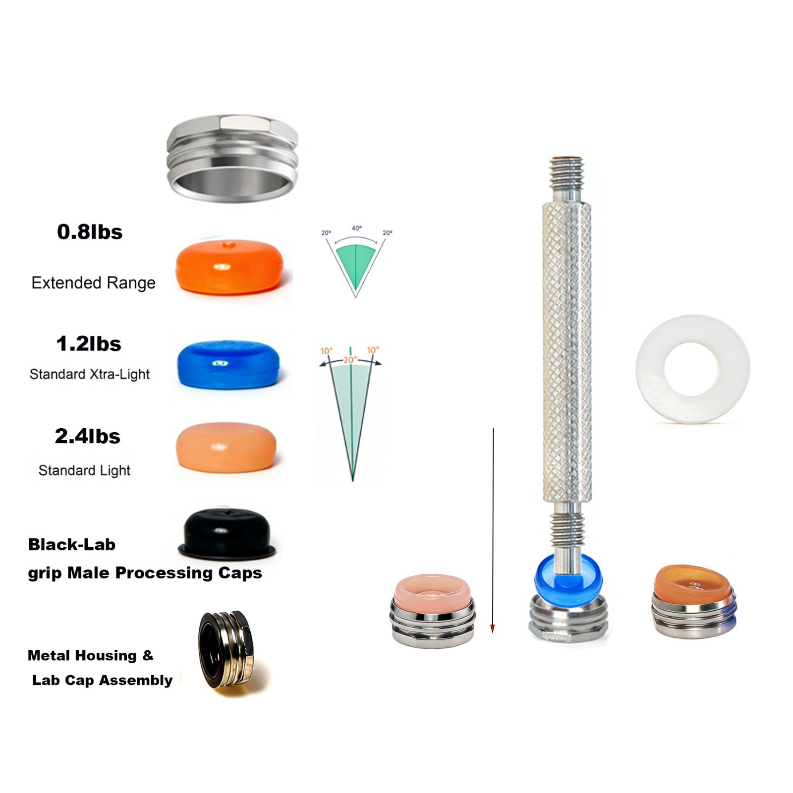 US Locator Extended Standard Range Inserts Retention cap For zest overdenture