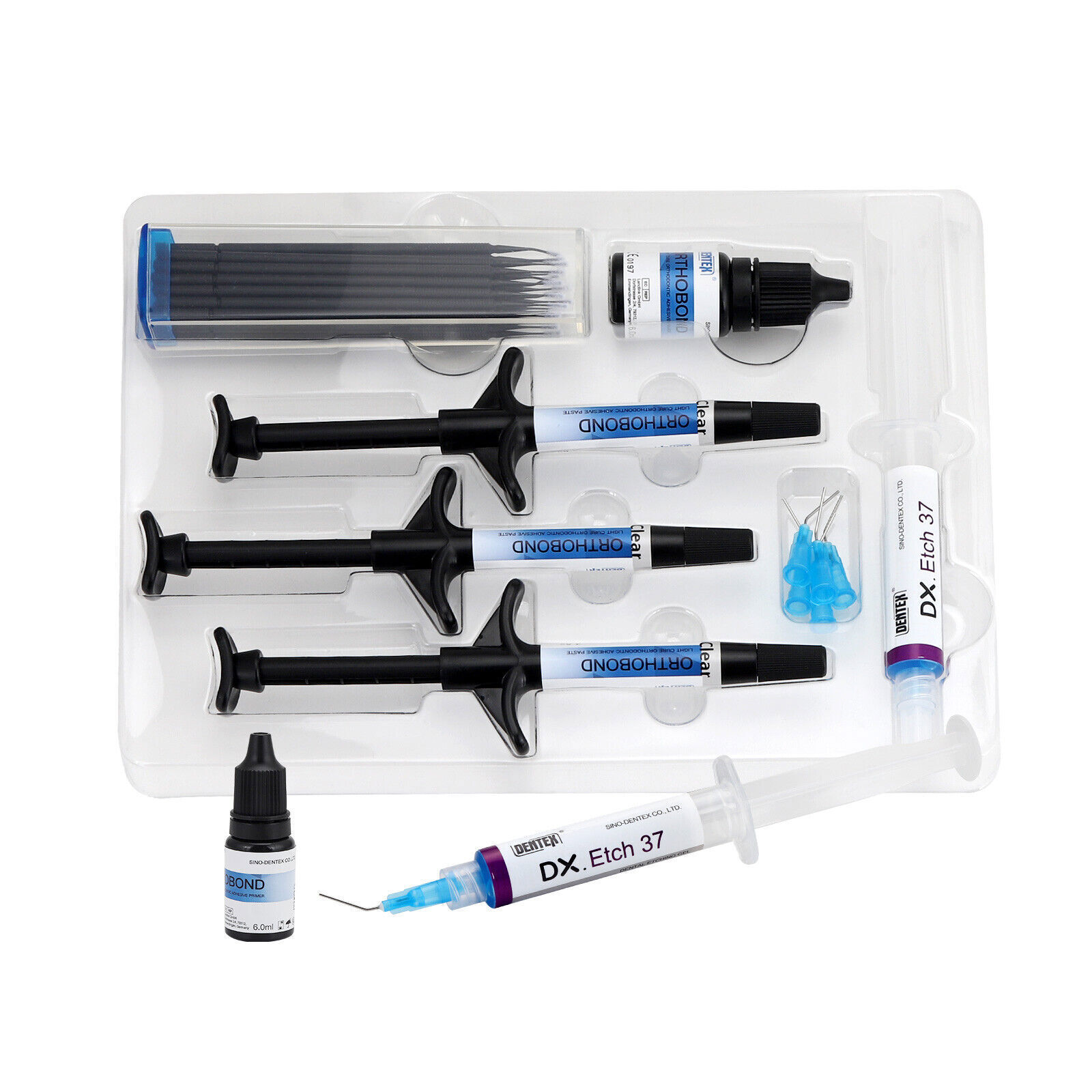 DENTEX ORTHOBOND Dental Light Cure Orthodontic Adhesive Kit Blue /CLEAR
