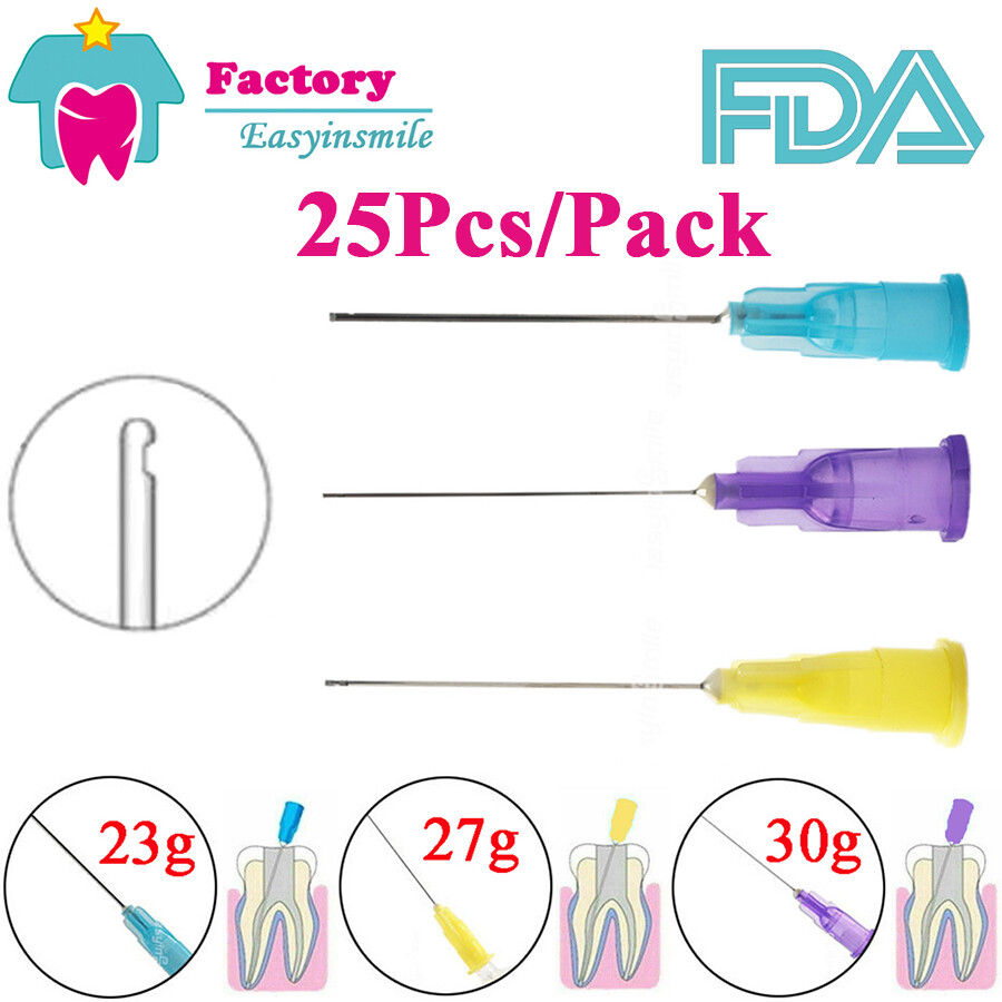 50Pcs Dental Endo Irrigation Needle Tips End-Closed Side Hole Syringes 23/27/30G