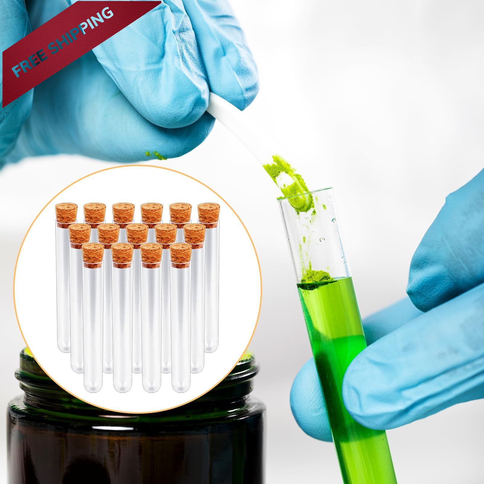 15x100mm (15ml) Plastic Test Tubes with Lids, Clear Vials Seal 15 Pcs