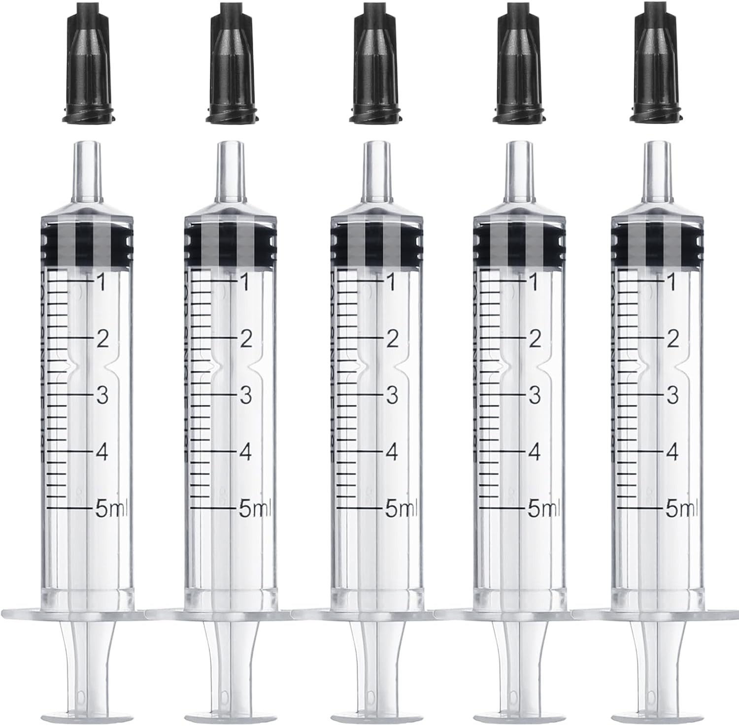 5ml Sterile Plastic Syringes Without Needle – 5 Pack for Safe Liquid Measurement