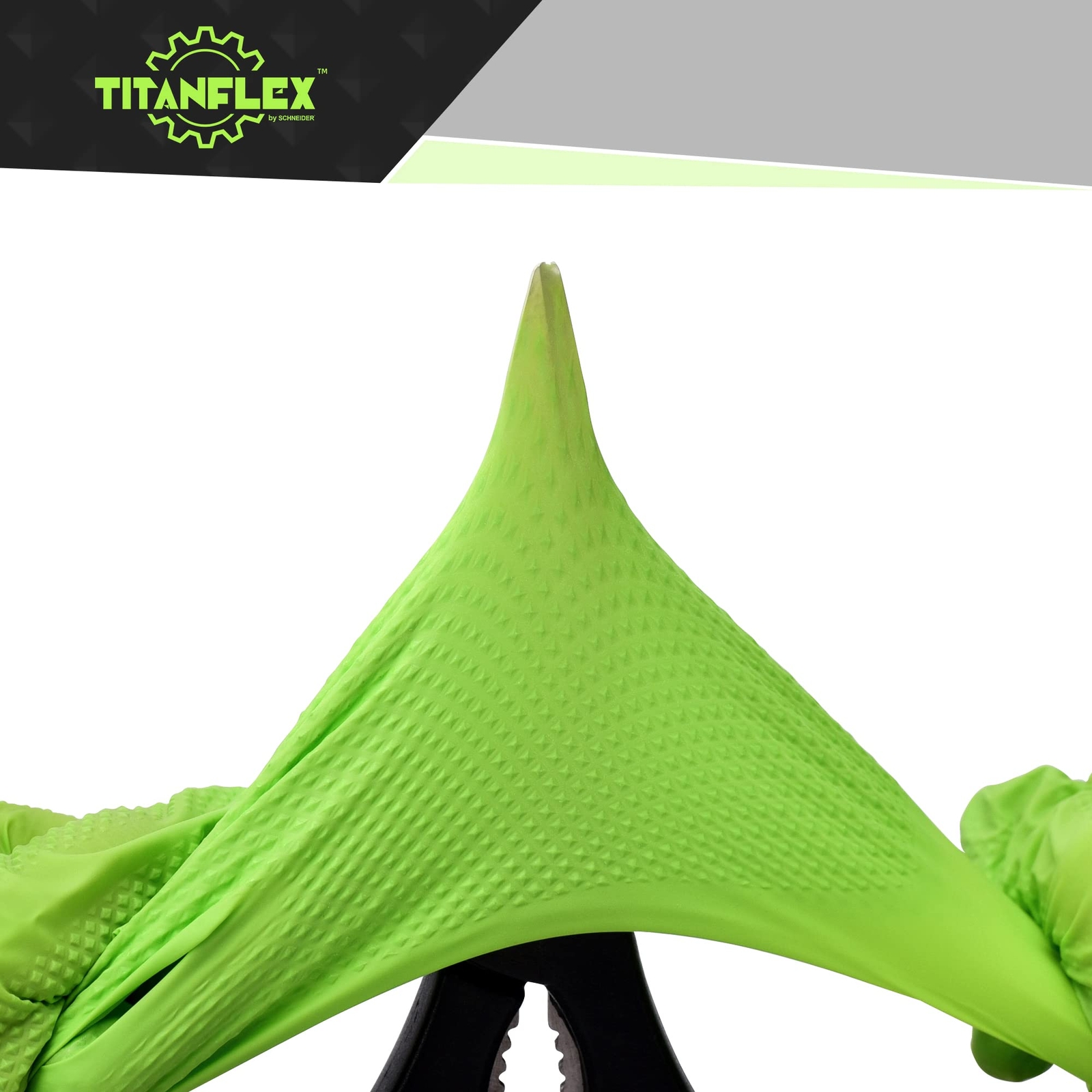 Thor Grip Heavy Duty Green Industrial Nitrile Gloves With Raised Diamond Texture