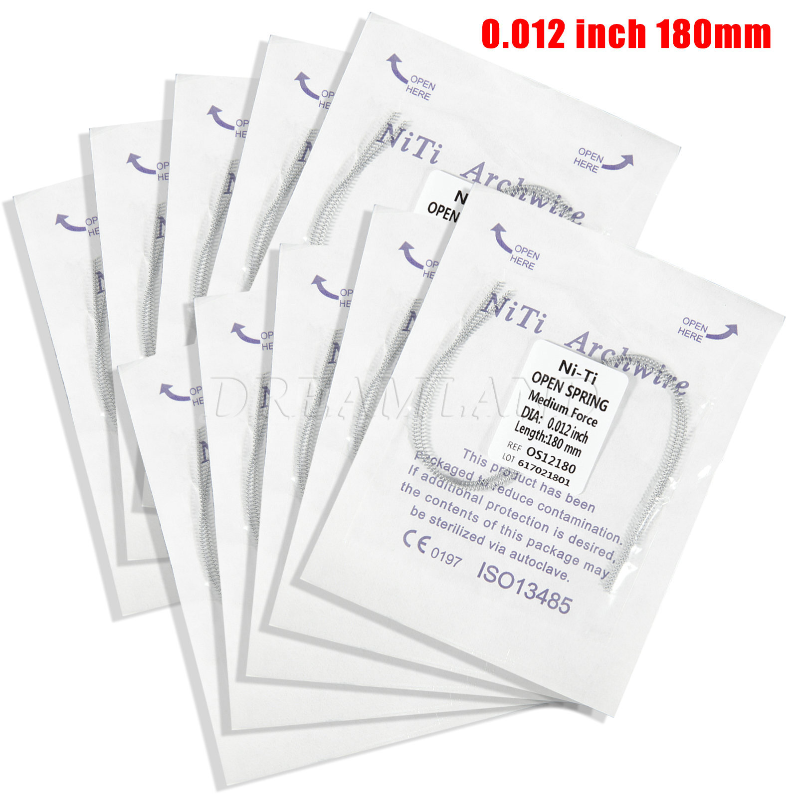 1-100Packs Dental Orthodontic Niti Open Coil Spring NITI Alloy 0.010/0.012*180mm