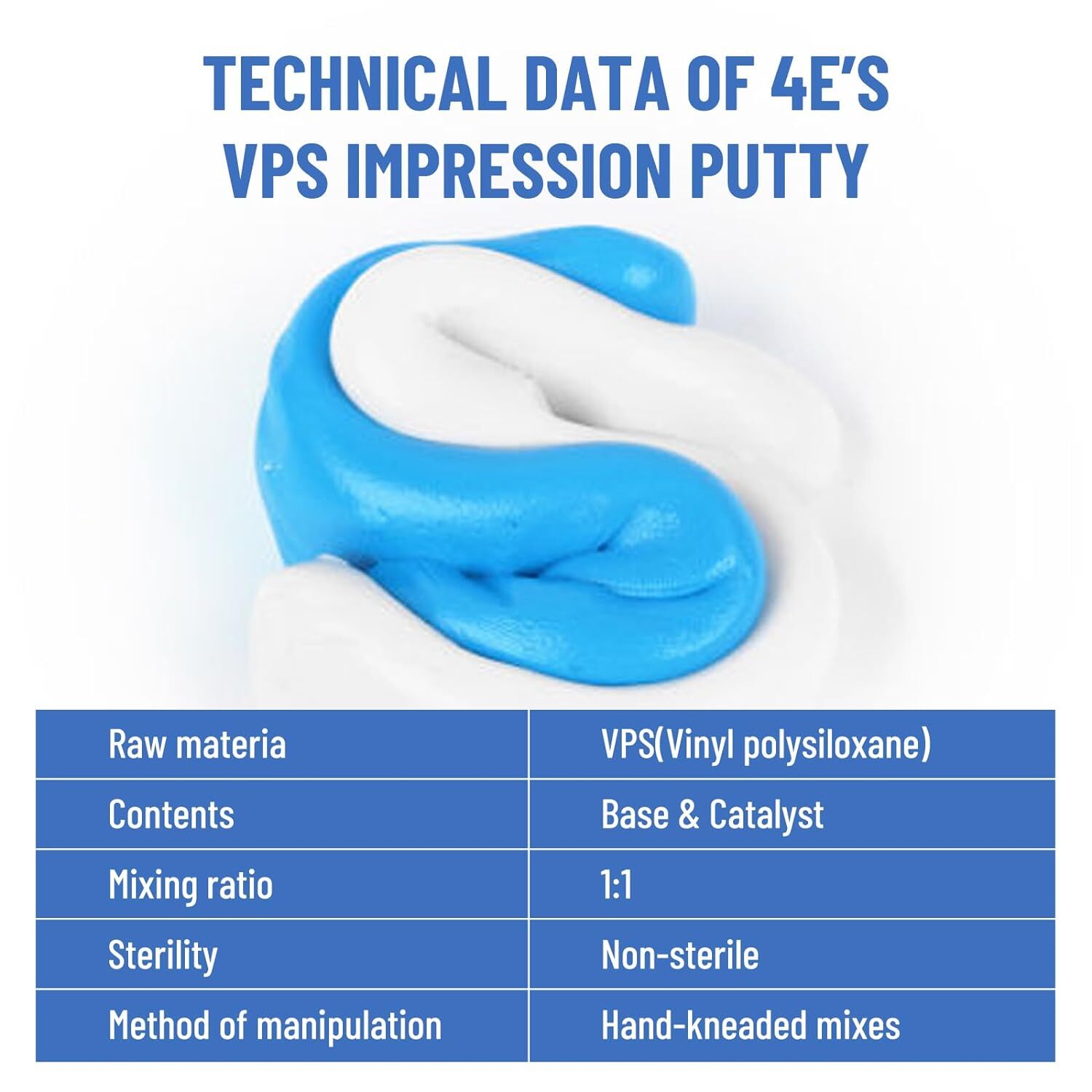 Dental Impression Putty Fast Set VPS Putty 400g Base & 400g Catalyst / 25g x12