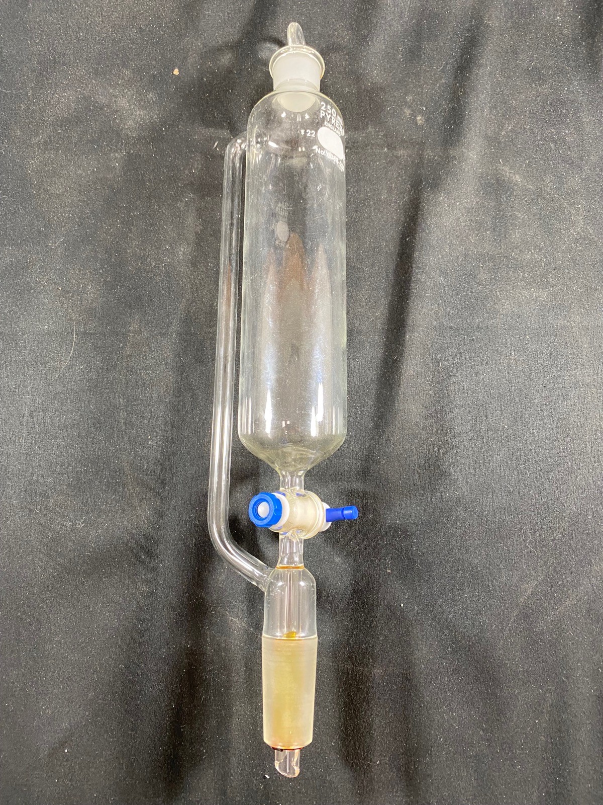 PYREX Glass 250mL Pressure Equalizing 24/40 Stopcock Addition Funnel 6389-250 B