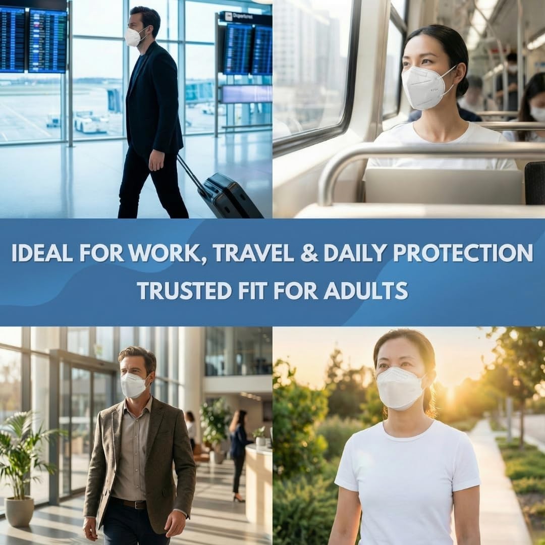 KN95 Face Masks 50 Pack GB2626-2019 Certified 5-Layer Filtration Disposable