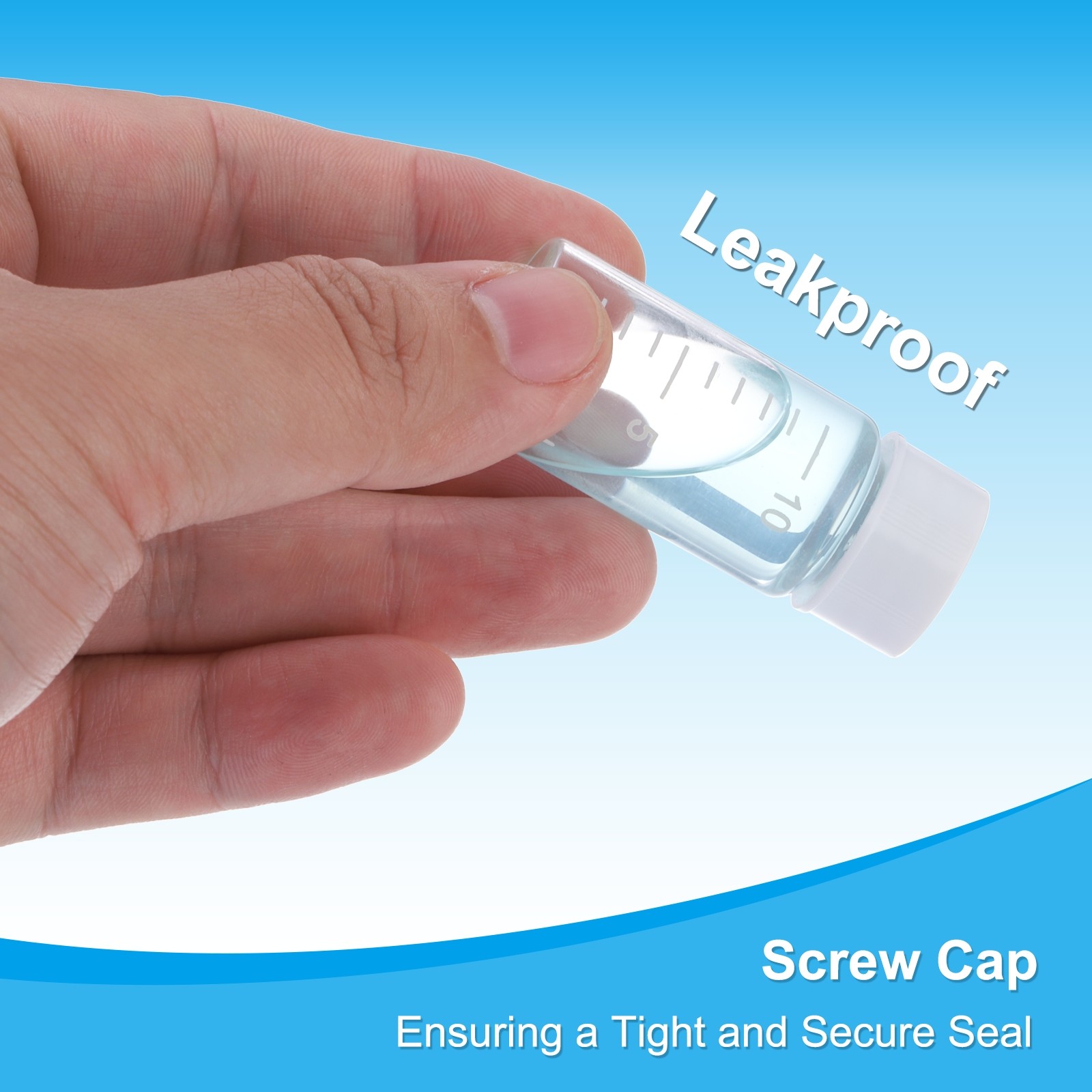 10pcs 15ml Small Clear Glass Vials with White Screw Cap Glass Graduated