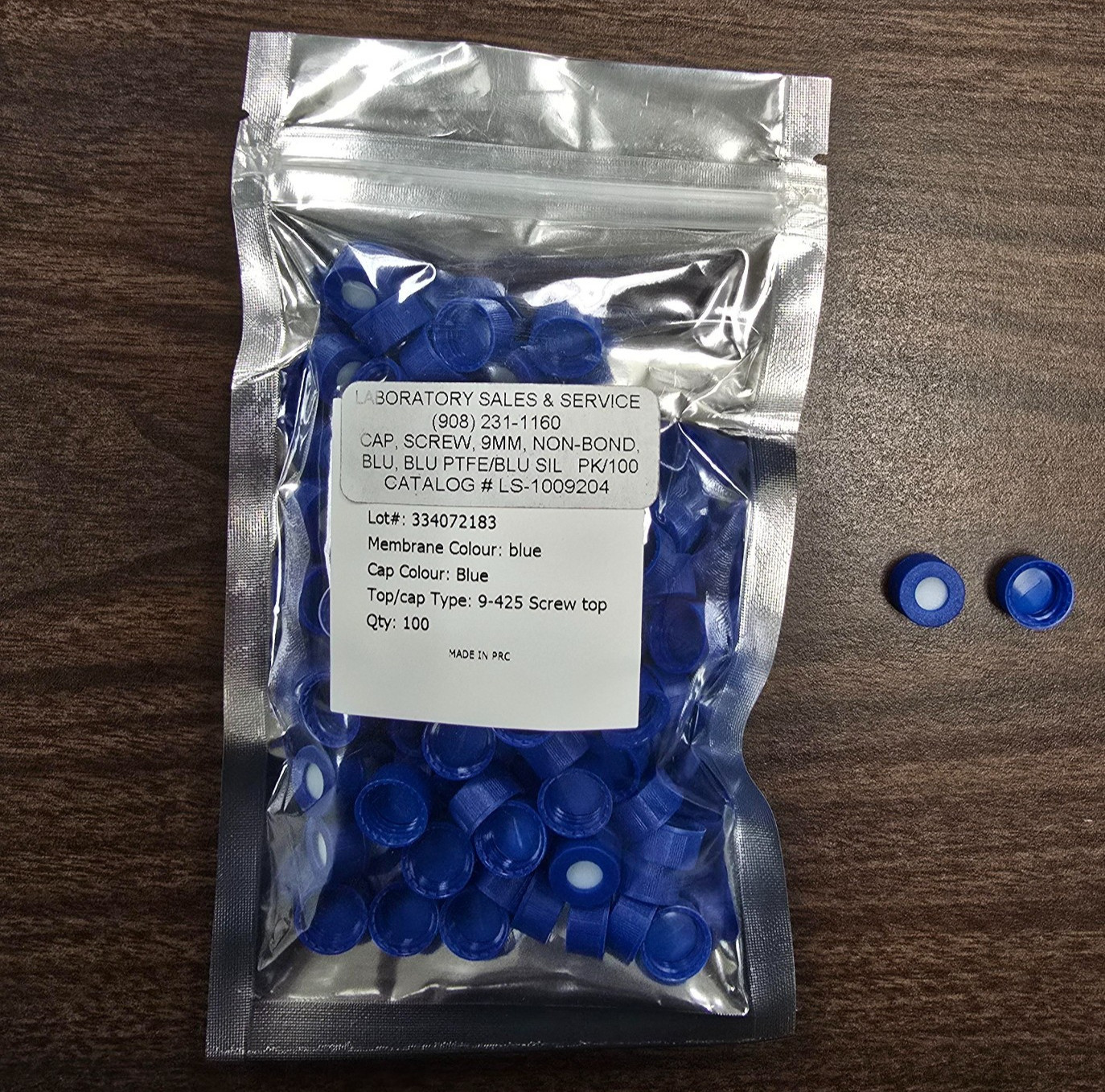 CAP, SCREW, 9MM, NON-BOND, BLU, BLU PTFE/BLU SIL CS/1000