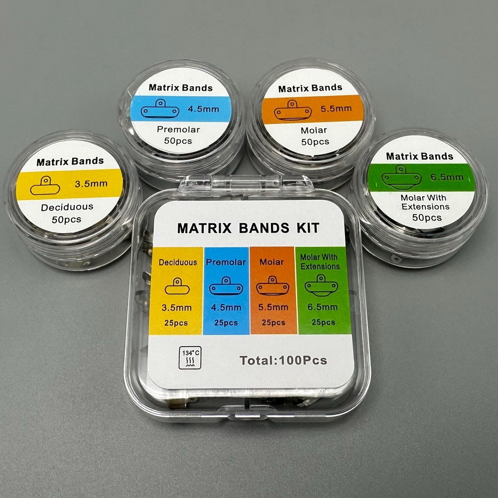 Dental Nickel Titanium Clamping Ring Matrix Bands Sectional Contoured Matrix
