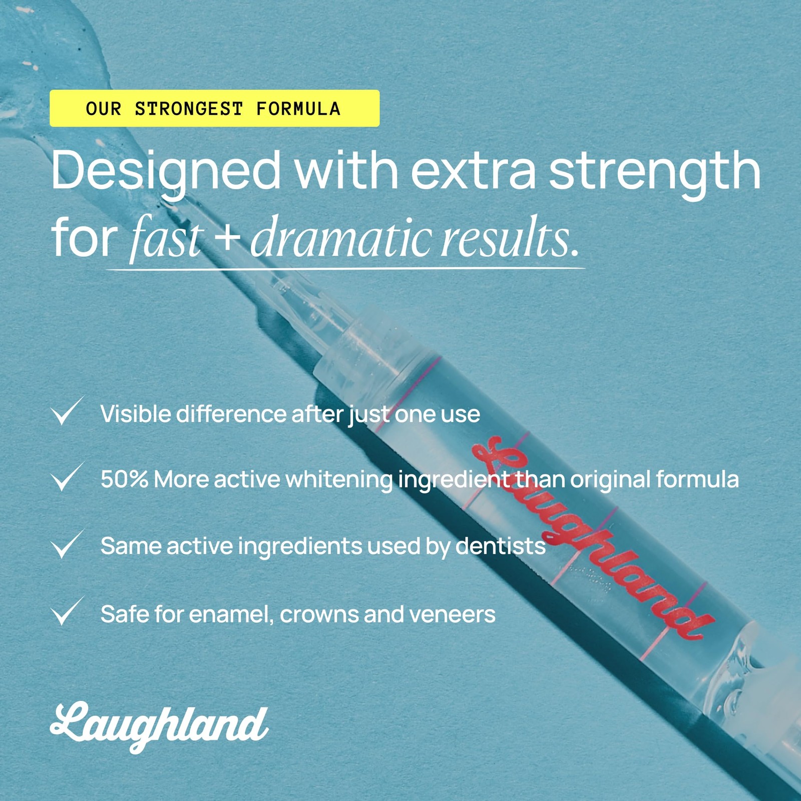 Laughland Super Strength Teeth Whitening Gel 3 Pack, 2.93 Fl Oz (Pack of 3)
