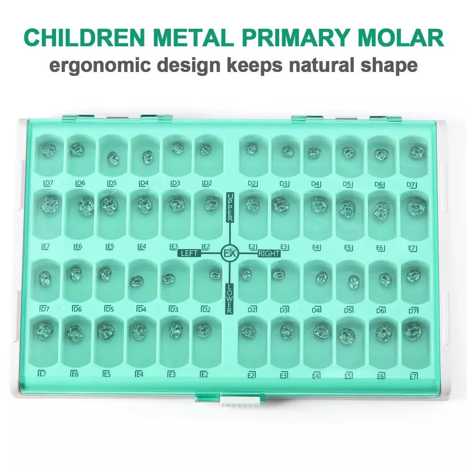 Dental Stainless Steel Primary Pediatric Pedo Molar Crowns Baby Kids Teeth Crown