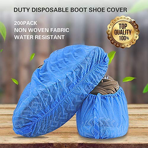 200 Pack (100 Pairs) Disposable Boot & Shoe Covers Non-Slip Durable Indoor Pro
