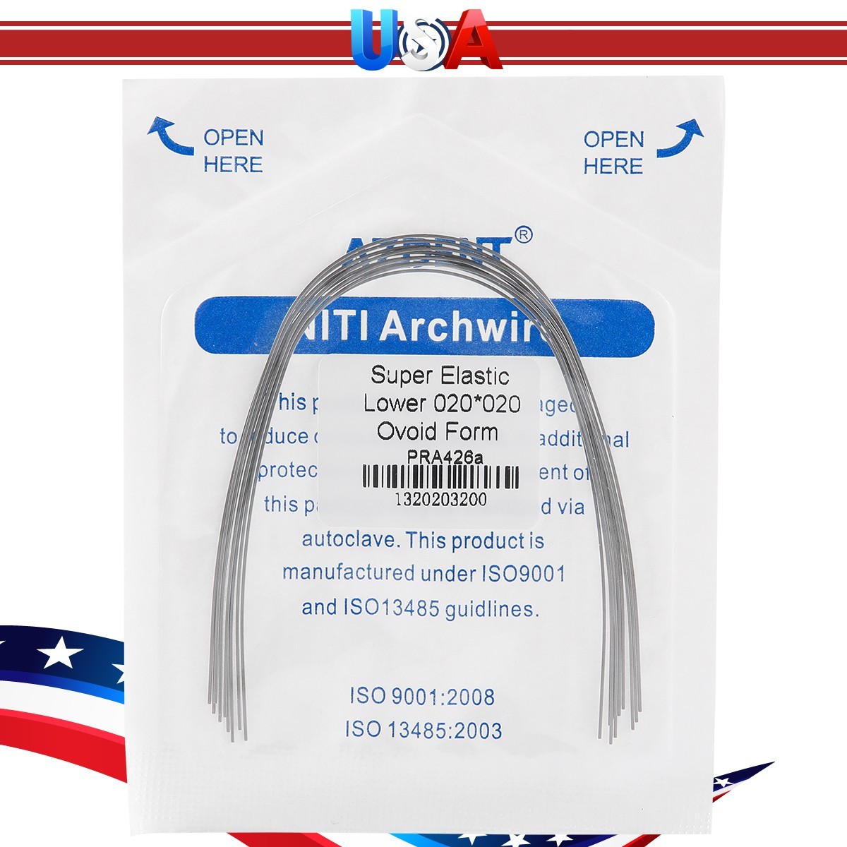 Dental Ortho Braces Super Elastic Niti Ovoid Form Rectangular Arch Wires Rectang