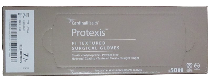 Protexis PI Polyisoprene Powder-Free Textured Surgical Gloves 7.5 Box:50