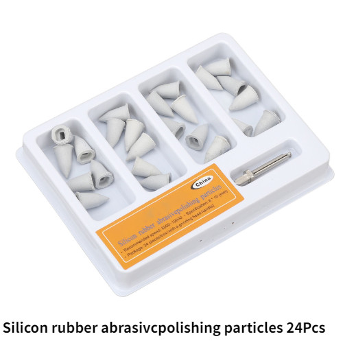 24pcs Polishing Stone Burs White Silicone Particles Dental Polishing Burs SLS
