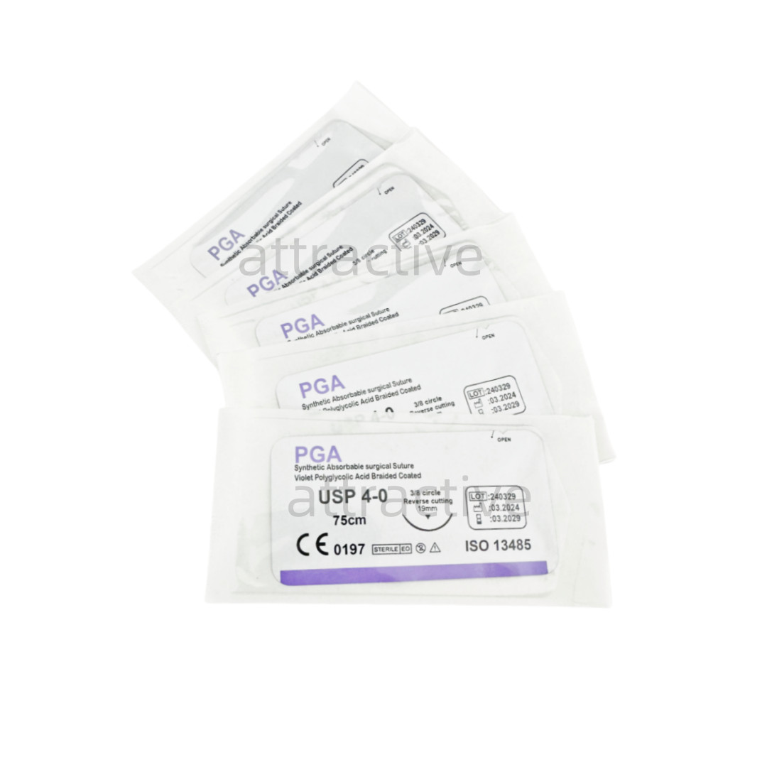 Dental Practise Suture Braided Reverse Needle Cutting Sterile Nylon/Silk/GUT/PGA
