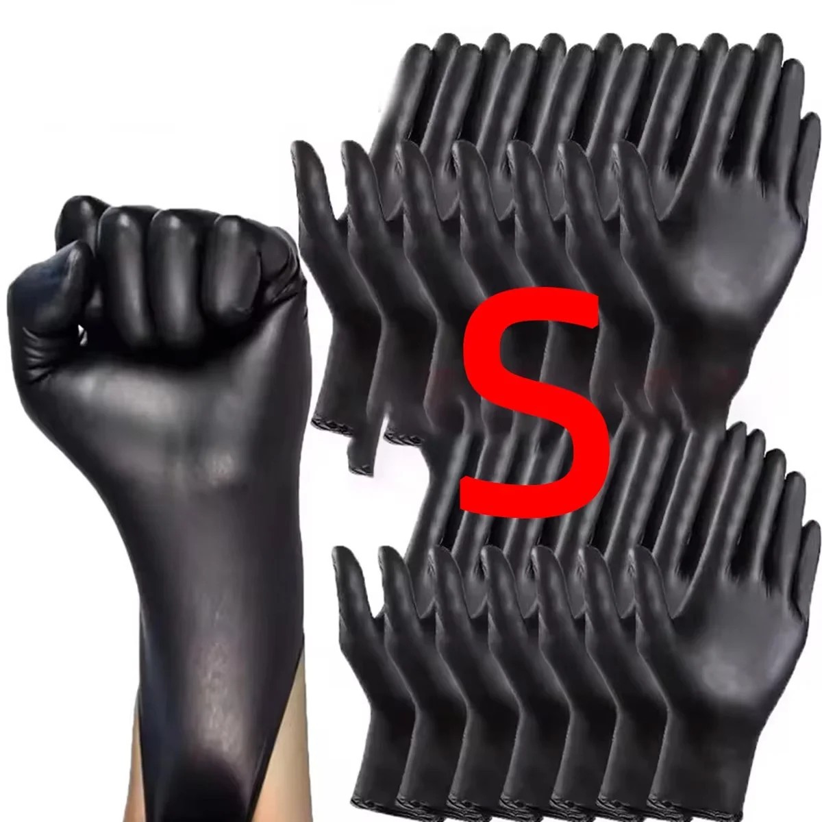 Black Nitrile Disposable Gloves Thick Heavy Duty Multi Purpose Protective Gloves