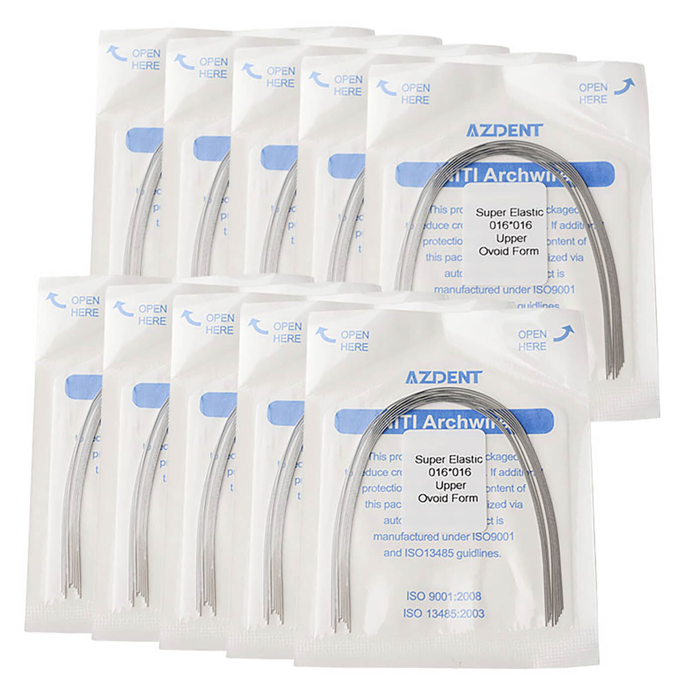 AZDENT 10*Dental Orthodontic Super Elastic Niti Rectangular Arch Wire 16*16Upper