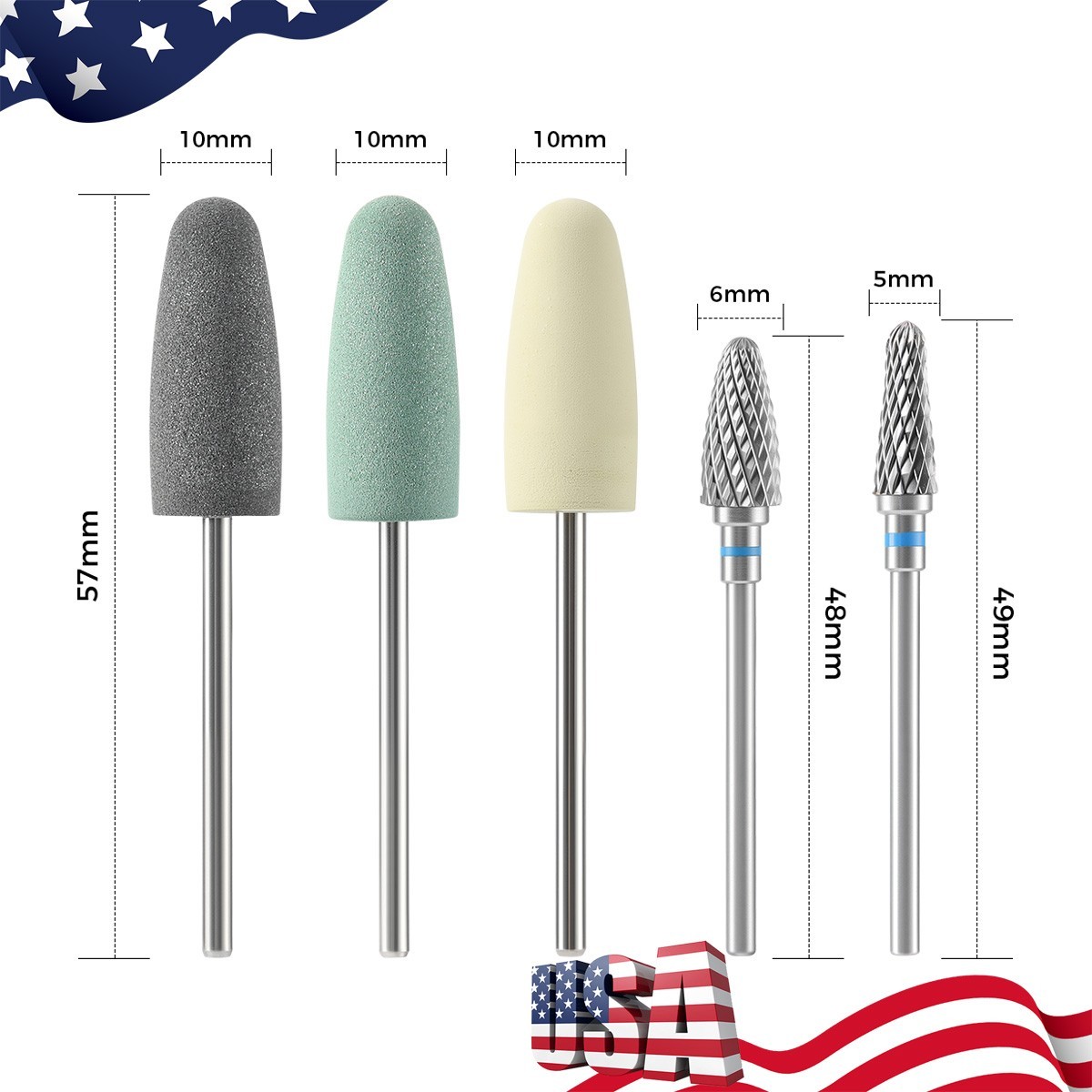 8Pcs Dental Resin Base Acrylic Polishing Kit For Micromotor Straight Handpiece