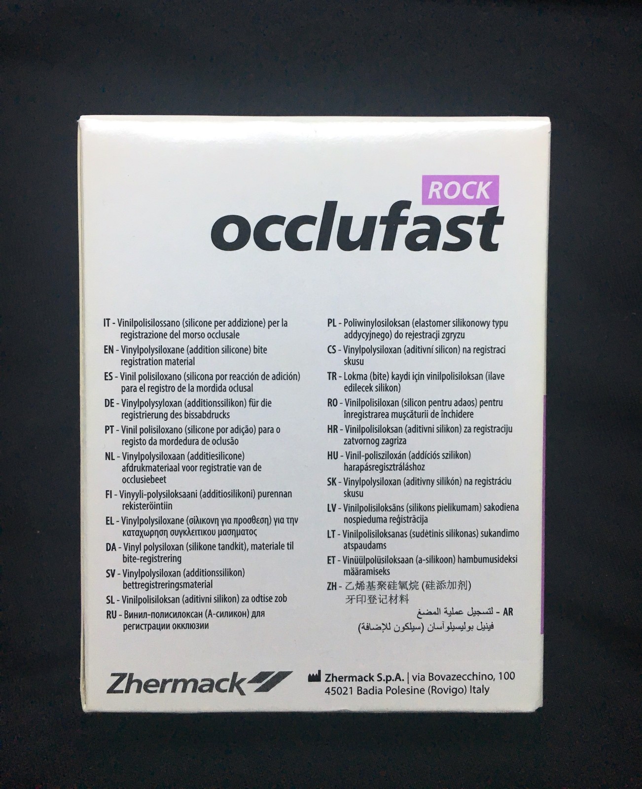 Occlufast Rock Extra-Hard Fast-Set – Bite Registration #C200726 Exp: 2025-01