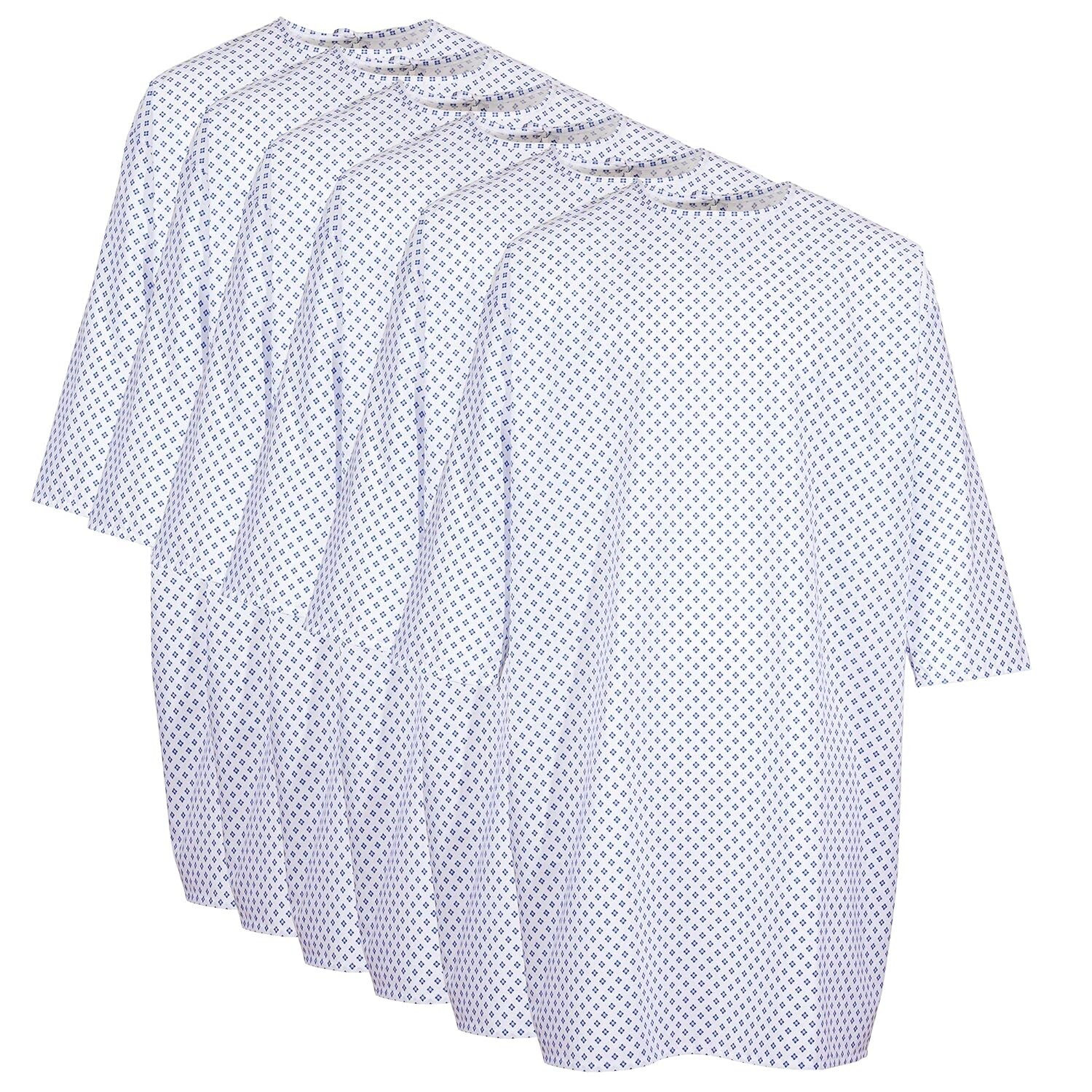 Comfortable Hospital Gown 6 Pack – Unisex Fits Up to 2XL, White Medical Gowns