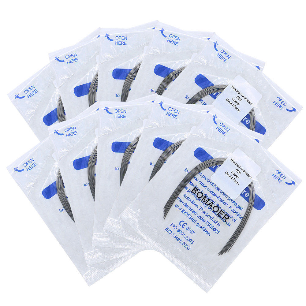 10 Packs Thermal Activated Niti Archwires Preformed Round & Oval 0.012 Upper