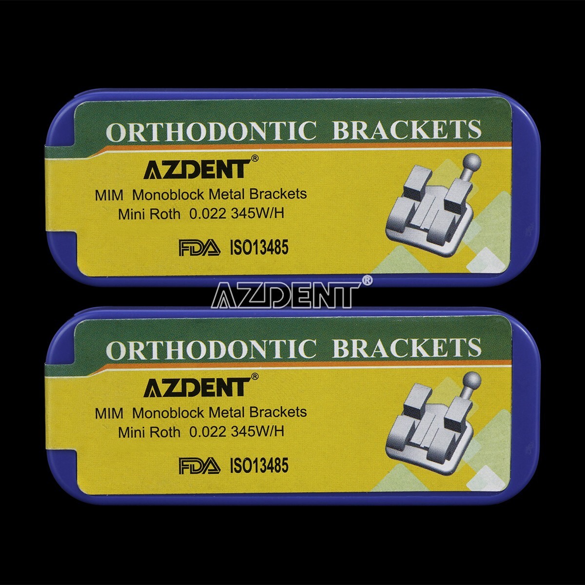 10Box AZDENT Orthodontic Dental Bracket Monoblock MIM Mini Roth.022 345 Hooks