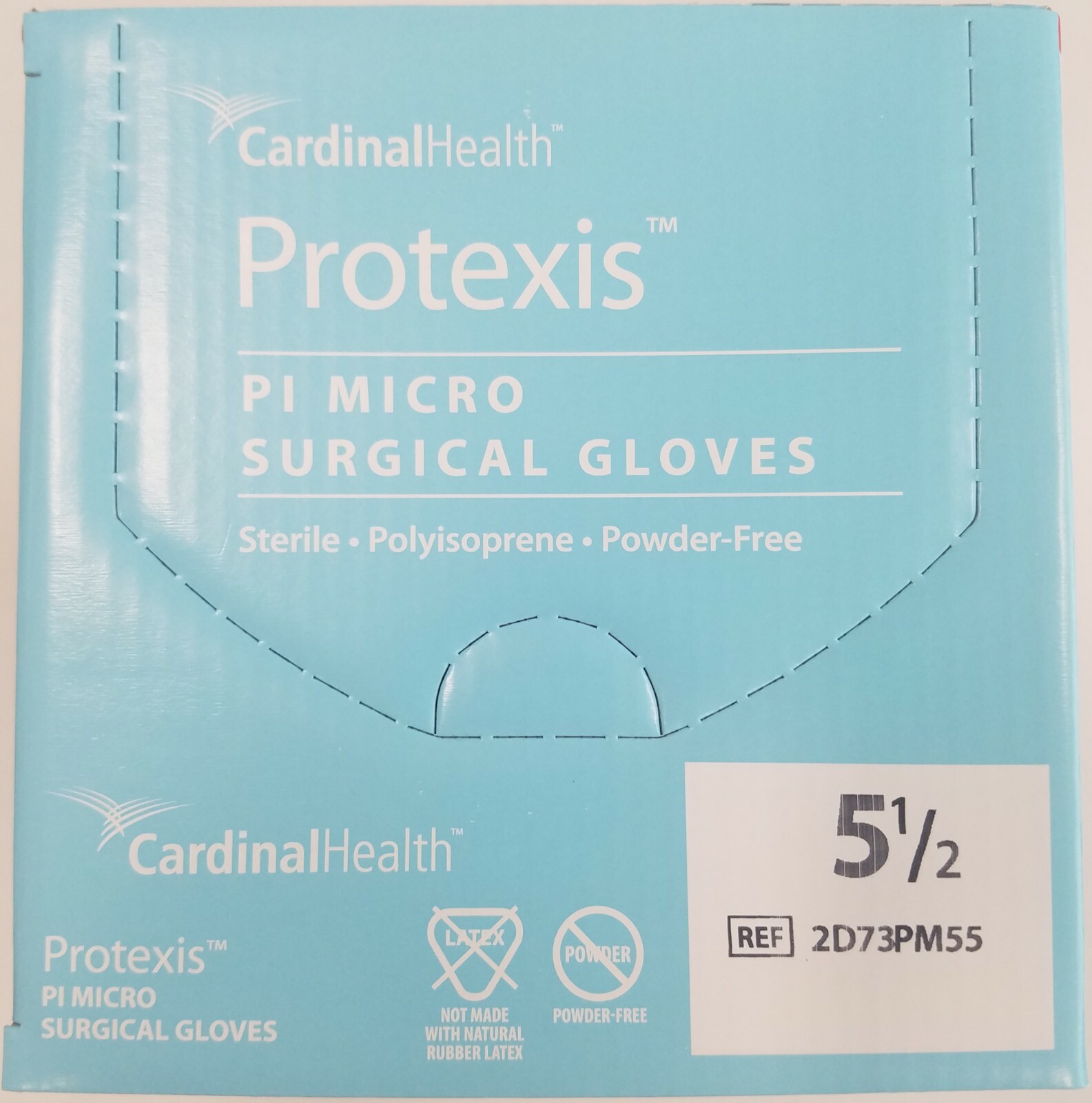 *50-Pairs* Cardinal Health Protexis PI Micro Surgical Size-5.5 Gloves 2D73PM55