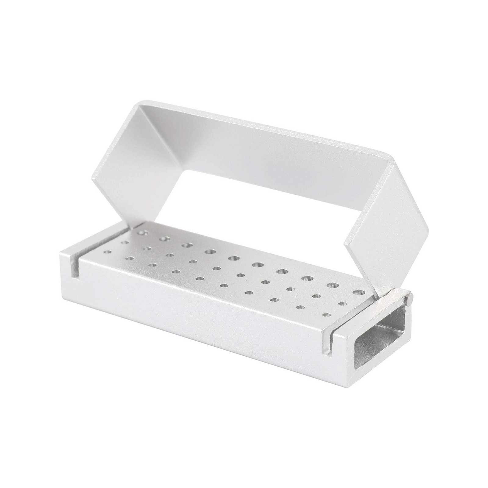 Annhua Dental Bur Blocks Aluminum Holders for Diamond Burs, silver