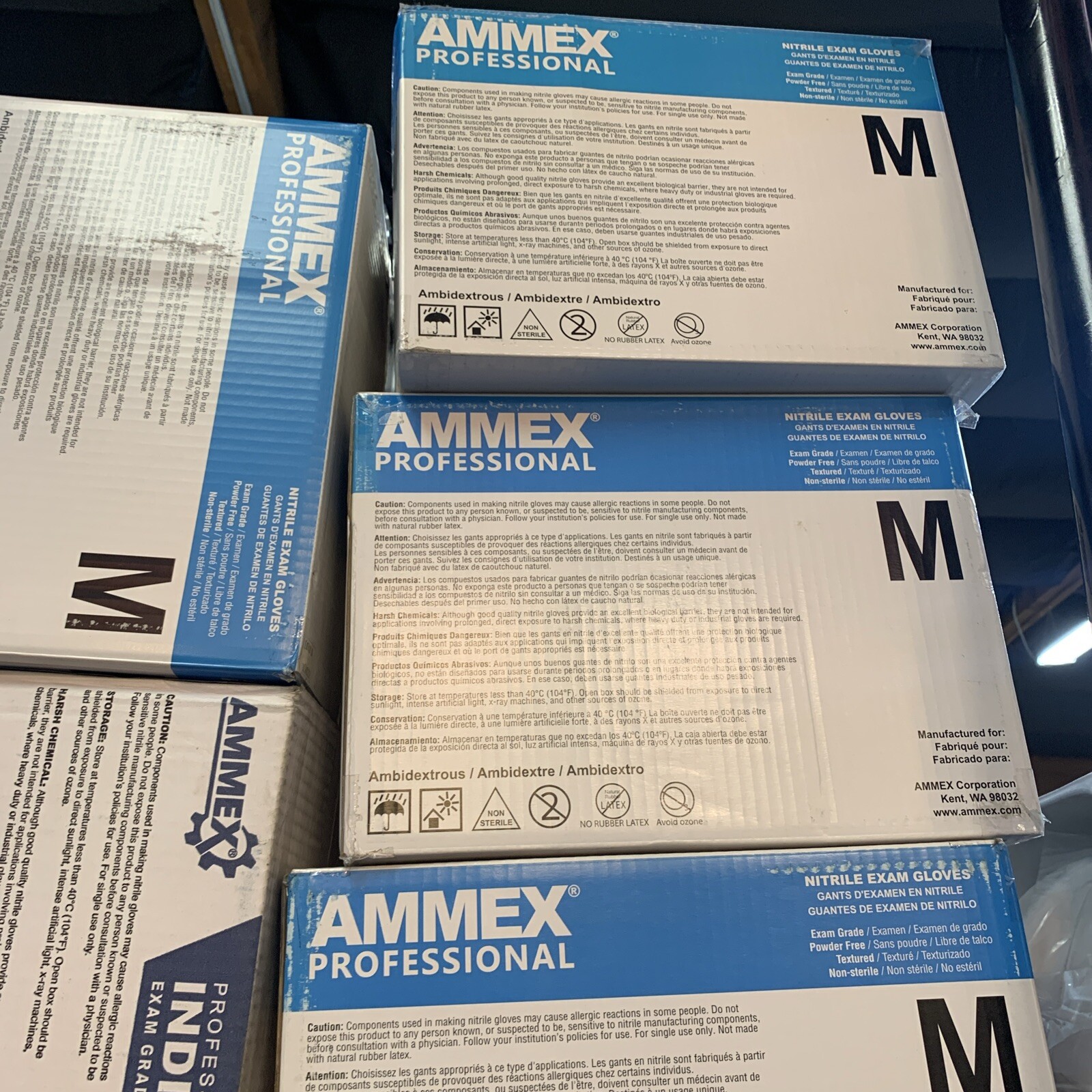 First Aid Only M550MED Nitrile Exam Gloves, Medium – 100 Pack