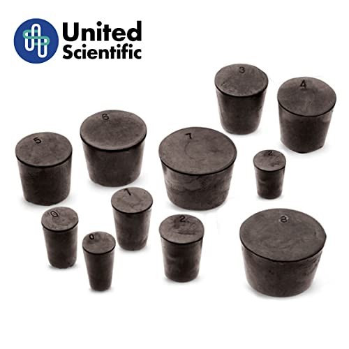 United Scientific RSTPK1 Rubber Stopper, 1 to 6 Sizes Assortment, Assorted, 1