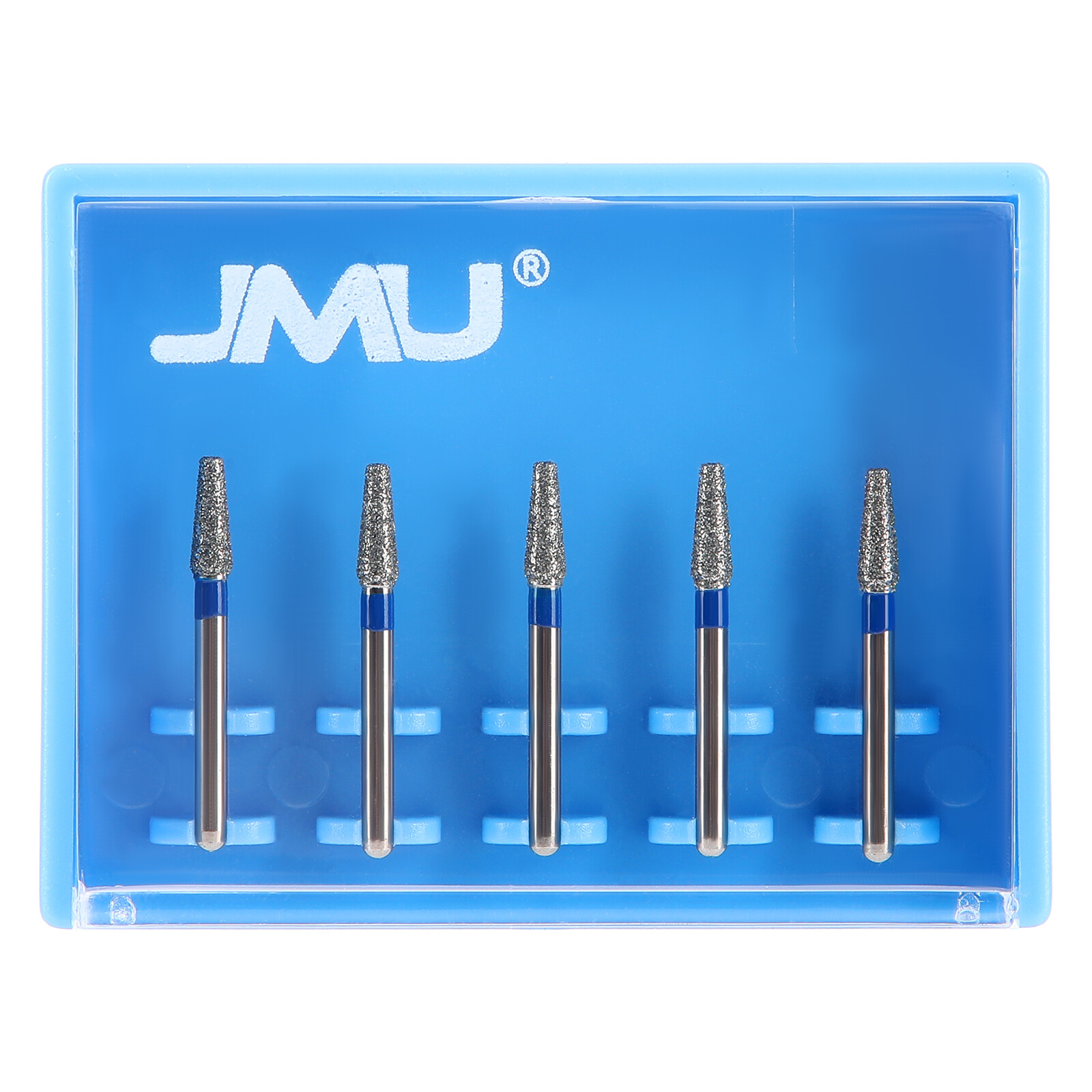 50Pcs JMU Dental Diamond Burs Flat End Taper FG 845-021M Medium Grit 5Pcs/Box