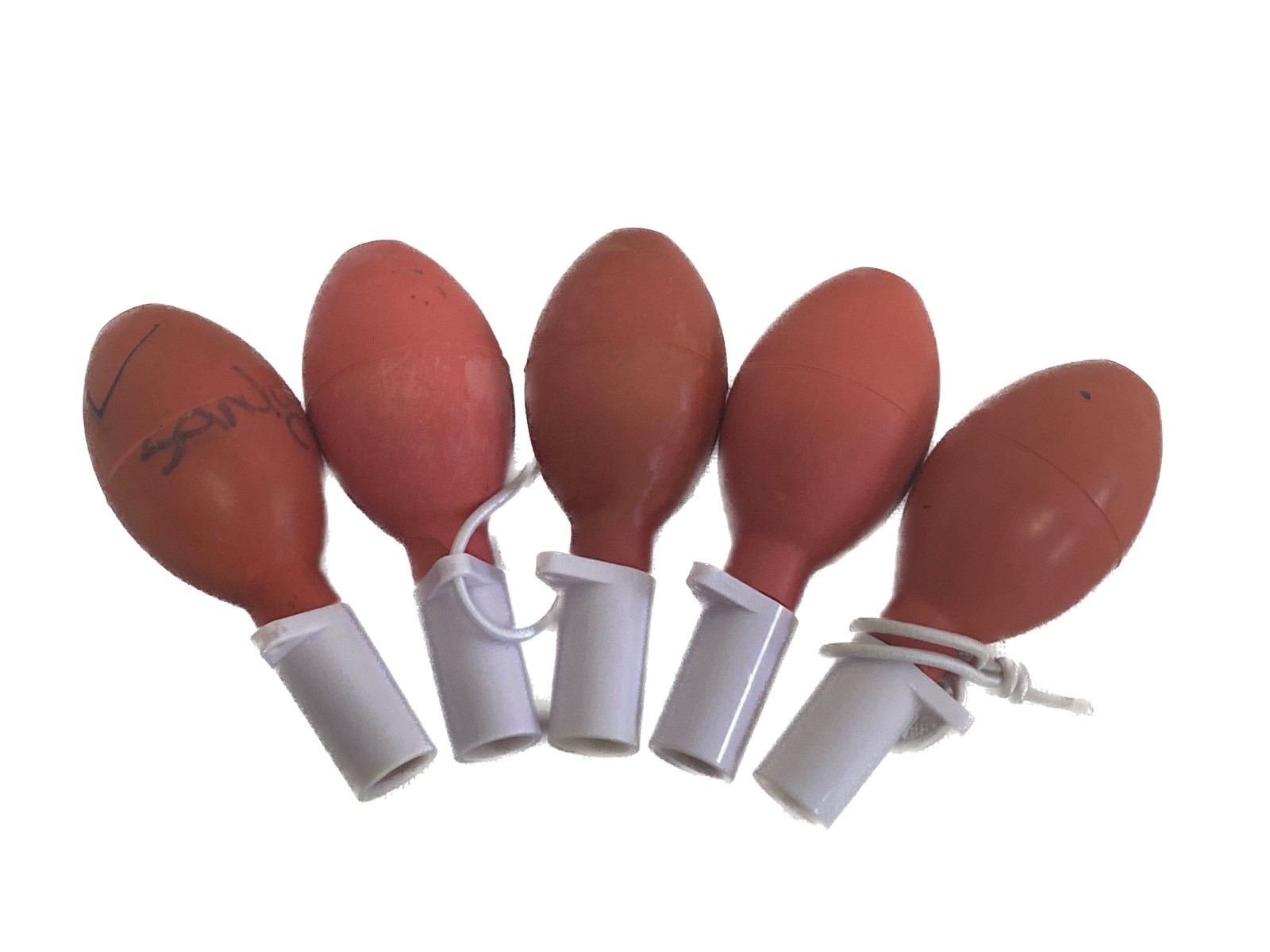 (Lot of 5) Laboratory 15mL Rubber Safety Pipette Bulb – Red Color
