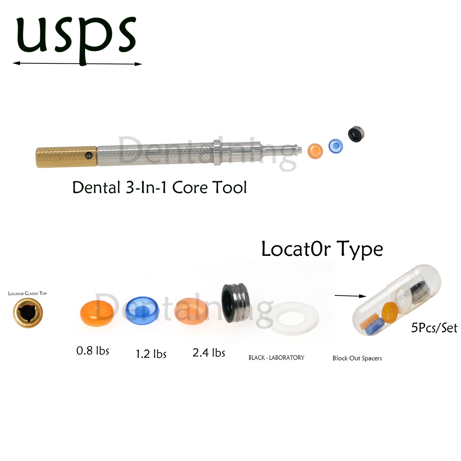 US Dental Overdenture Implant Abutment Locator Sys For Hiossen Regular 3/4/5.0mm